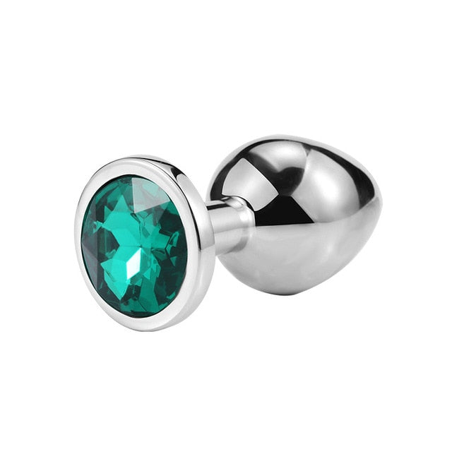Colorful 1pcs Stainless Steel Metal Anal Plug Booty Beads Crystal Jewelry Butt Plug For Women Man