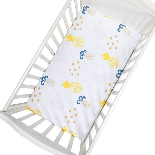 Newborn Baby Fitted Crib Sheets130*70 cm Cartoon Print  Bed Sheet Baby Bed Mattress Covers  for Unisex  Baby Boys Girls