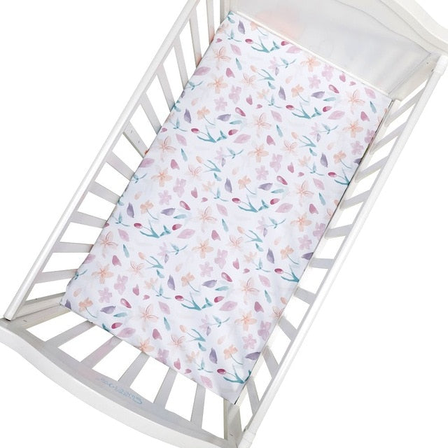 Newborn Baby Fitted Crib Sheets130*70 cm Cartoon Print  Bed Sheet Baby Bed Mattress Covers  for Unisex  Baby Boys Girls