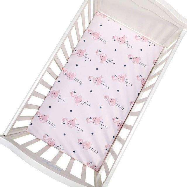 Newborn Baby Fitted Crib Sheets130*70 cm Cartoon Print  Bed Sheet Baby Bed Mattress Covers  for Unisex  Baby Boys Girls