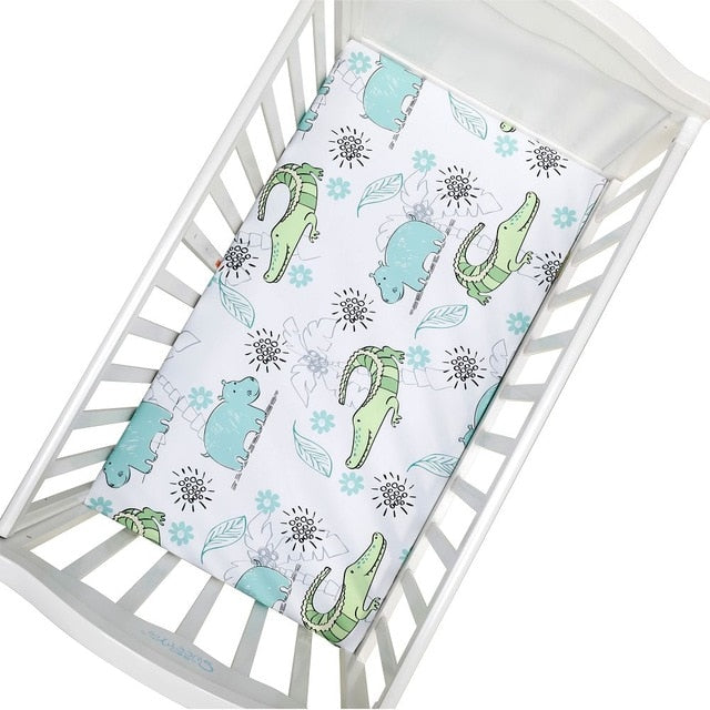 Newborn Baby Fitted Crib Sheets130*70 cm Cartoon Print  Bed Sheet Baby Bed Mattress Covers  for Unisex  Baby Boys Girls