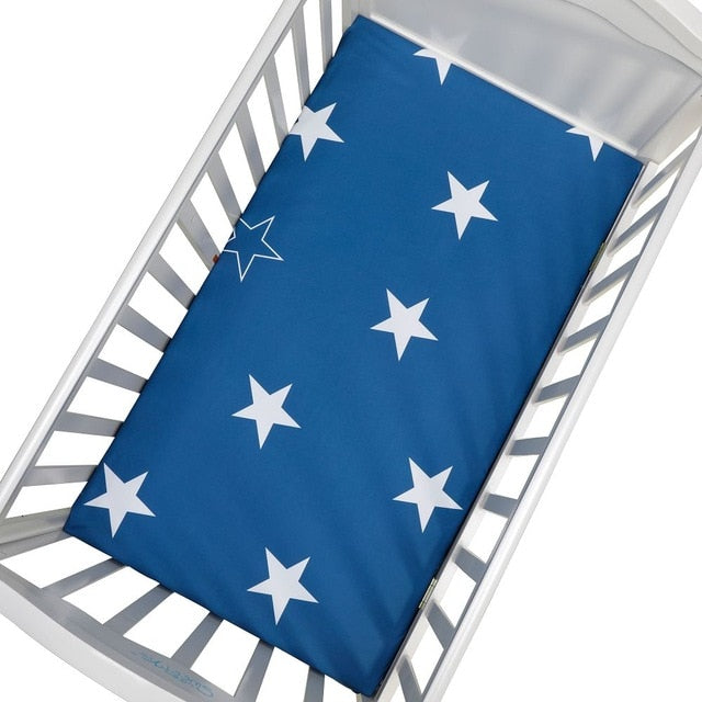 Newborn Baby Fitted Crib Sheets130*70 cm Cartoon Print  Bed Sheet Baby Bed Mattress Covers  for Unisex  Baby Boys Girls