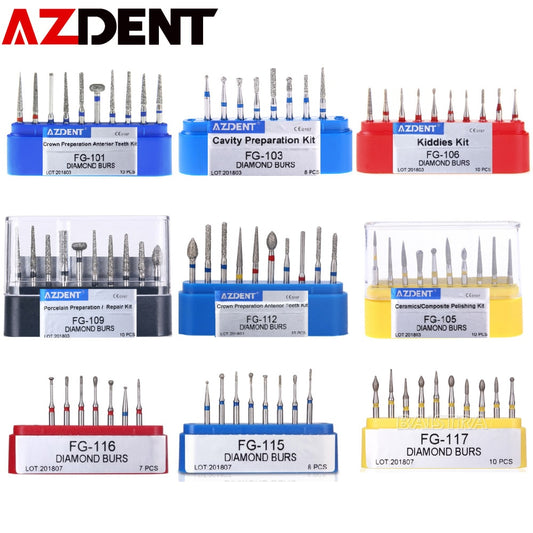 AZDENT  Dia.1.6mm  Dental Diamond Burs Drills High Speed Handpiece Polishing Whitening Tools Dental Burs for Teeth Whitening