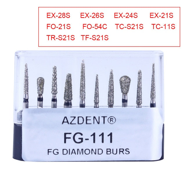 AZDENT  Dia.1.6mm  Dental Diamond Burs Drills High Speed Handpiece Polishing Whitening Tools Dental Burs for Teeth Whitening