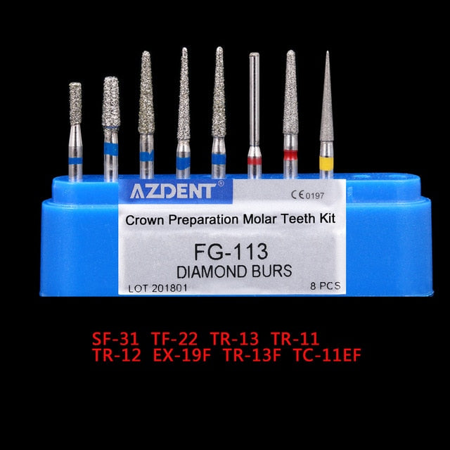 AZDENT  Dia.1.6mm  Dental Diamond Burs Drills High Speed Handpiece Polishing Whitening Tools Dental Burs for Teeth Whitening