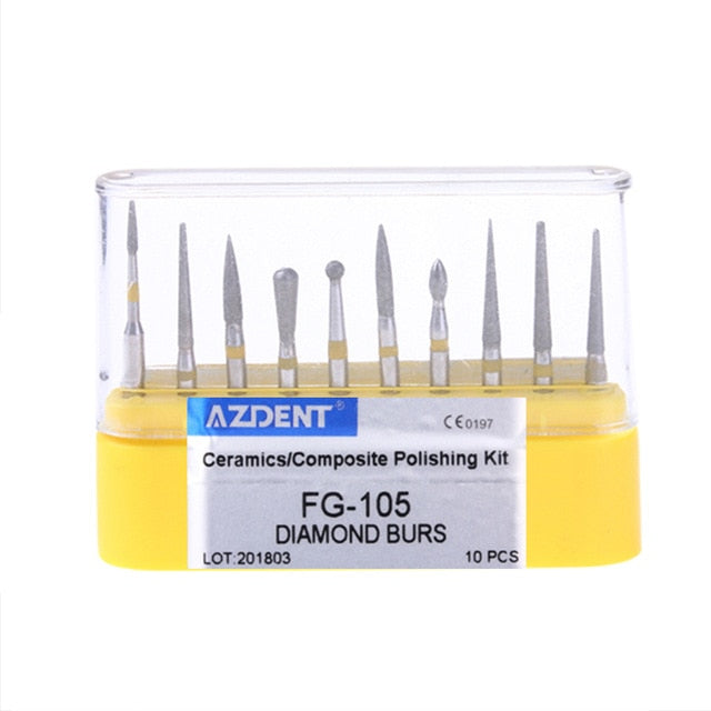 AZDENT  Dia.1.6mm  Dental Diamond Burs Drills High Speed Handpiece Polishing Whitening Tools Dental Burs for Teeth Whitening